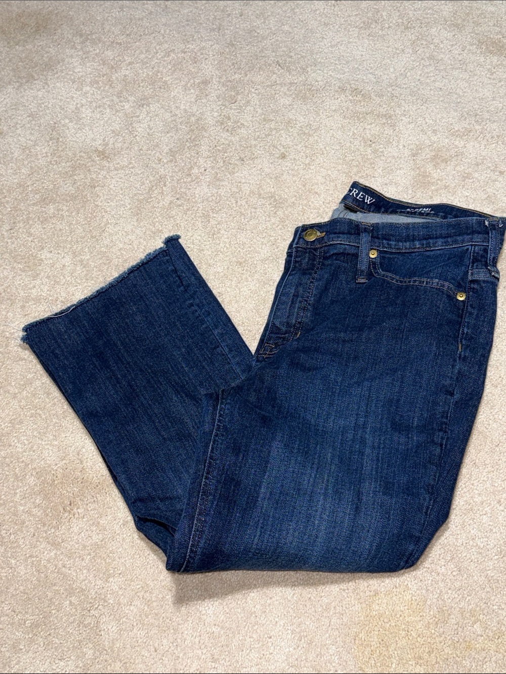 J. Crew Women's Dark Indigo Boot Crop Jeans